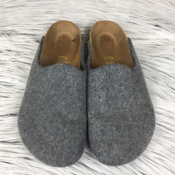 gray birkenstock clogs
